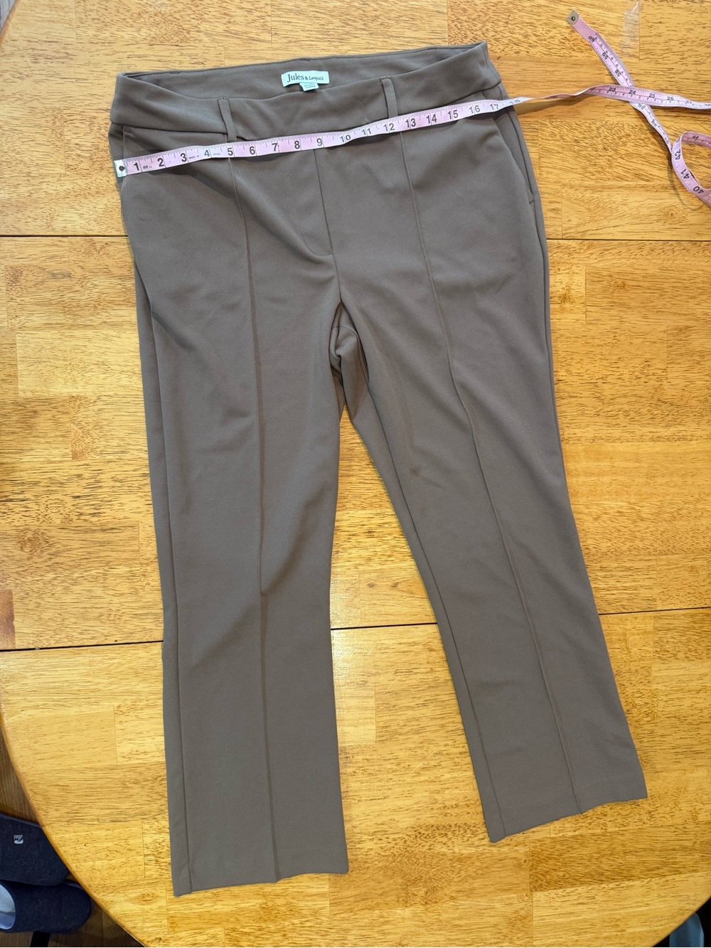 Jules & Leopold Brown Straight Leg Ponte Pants